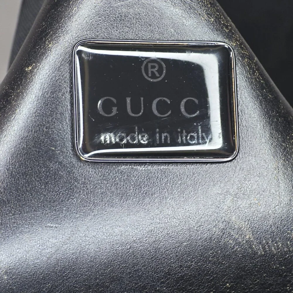 Gucci Black Leather Nylon Purse Shoulder Vintage Bag